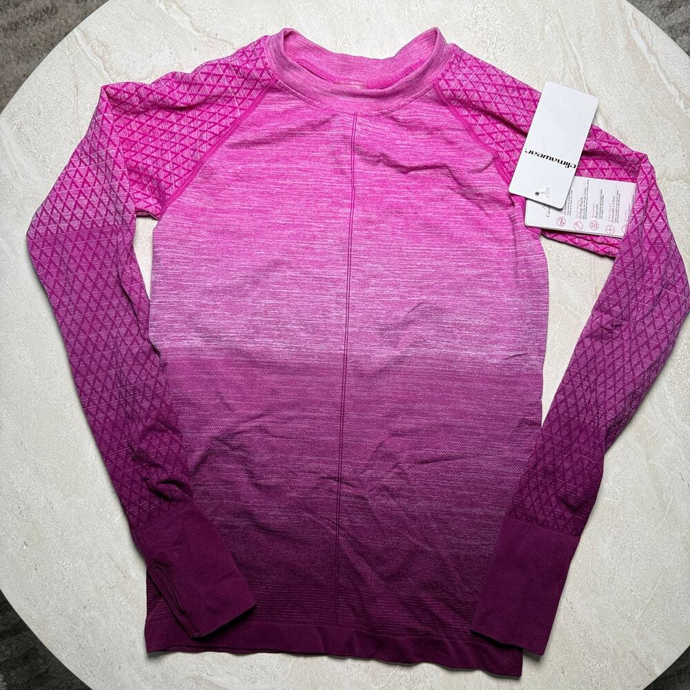 Climawear Hot Pink Long Sleeve Seamless Performance Workout Shirt Top Small NWT